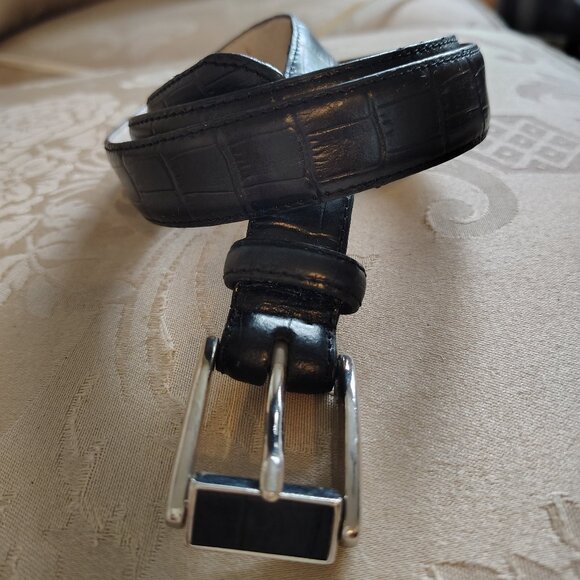 Bianchi 22218 Sam Browne 7960 Duty Belt, Chrome, Plain Black, SIZE: 34"-36" - Picture 1 of 5
